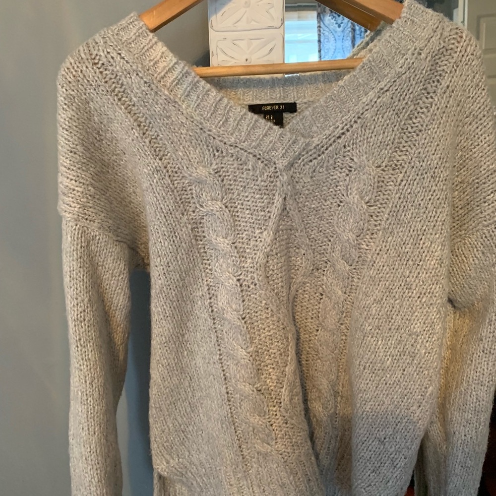 Silver  v-neck sweater. From forever 21